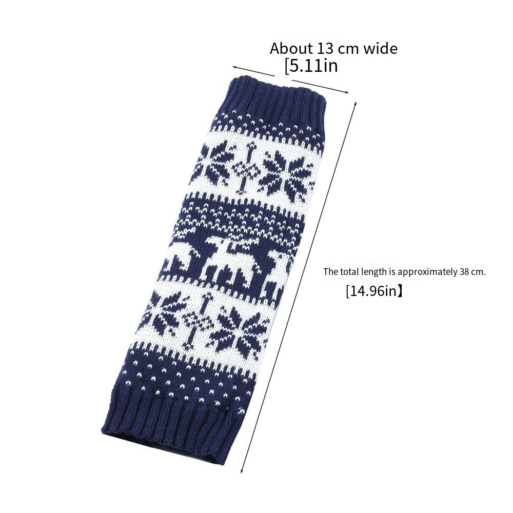 Knit Thicken Boot Socks Thermal Wool Knitted Deer Pattern Female Leg Warmer